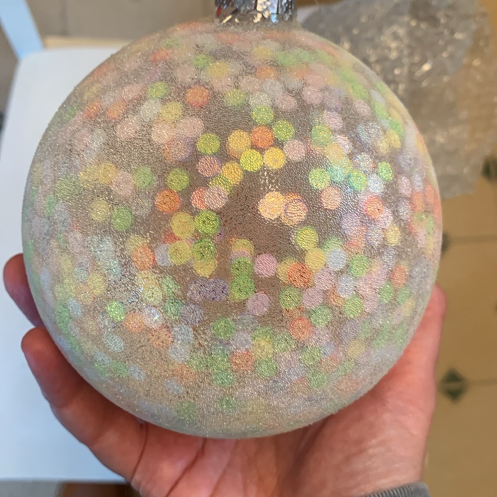 Anthropologie Glass Sequin Ball Ornament
